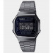 Casio – Chiffres blancs sur fond noir – Bracelet en acier inoxydable noir – A168WGG-1BDF Casio – Chiffres blancs sur fond noir – Bracelet en acier inoxydable noir – A168WGG-1BDF