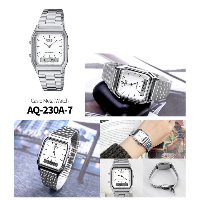 Casio – Design classique pour Homme · Double montre – AQ-230A-7B