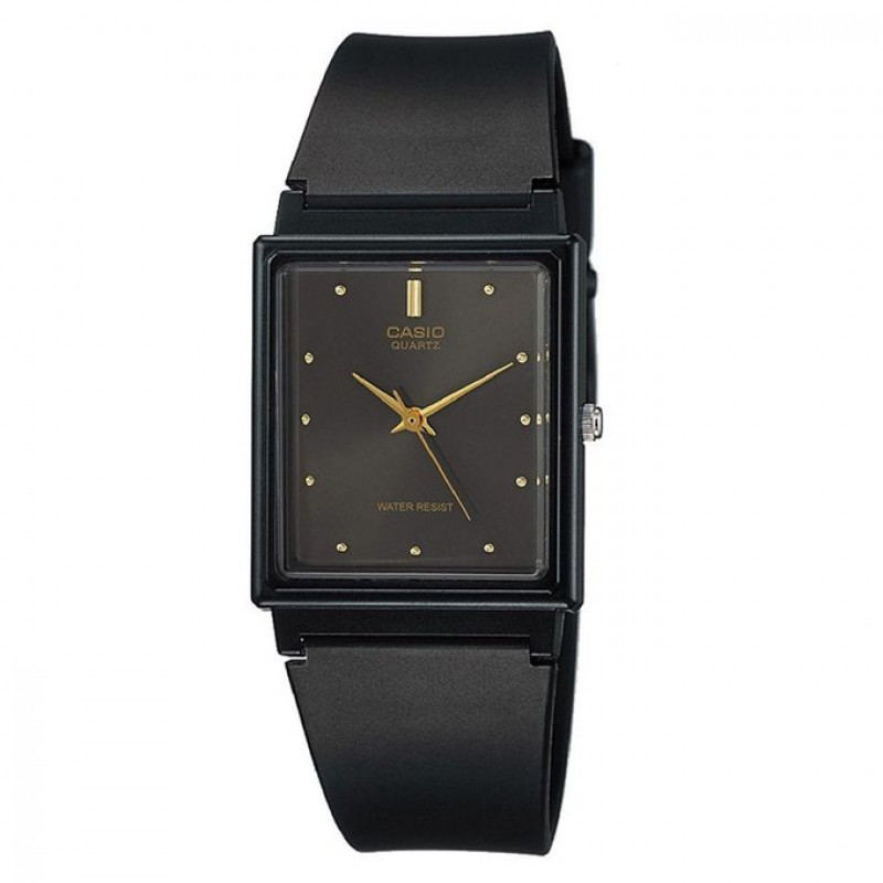 Casio – Classique cadran noir rectangulaire – Bracelet en silicone noir – MQ-38-1ADF