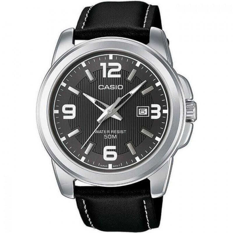 Casio – Montre pour Homme à mouvement Quartz – Bracelet en cuir noir – MTP-1314L-8A