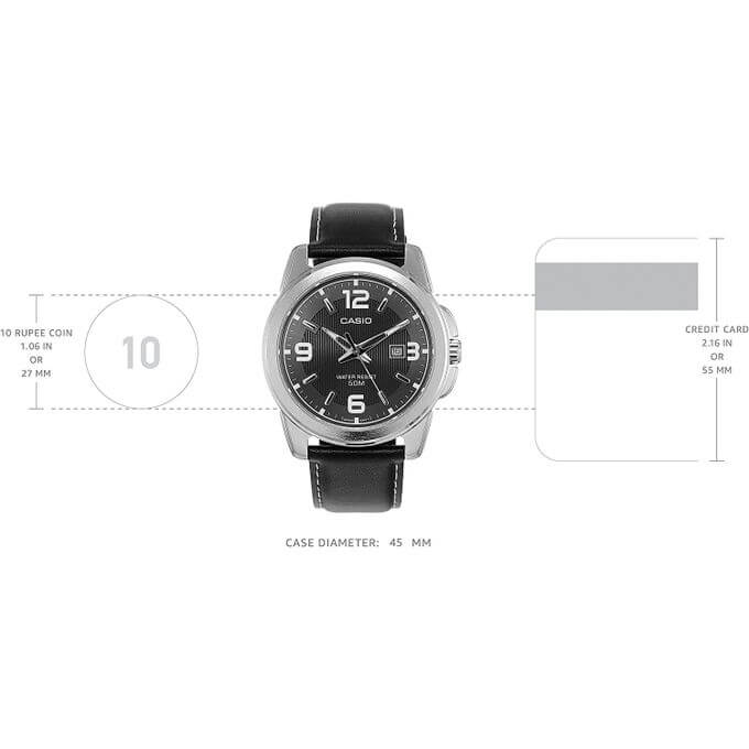 Casio – Montre pour Homme à mouvement Quartz – Bracelet en cuir noir – MTP-1314L-8A