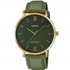Casio – Verte – Doré cadran vert – Bracelet cuir vert – MTP-VT01GL-3BUDF