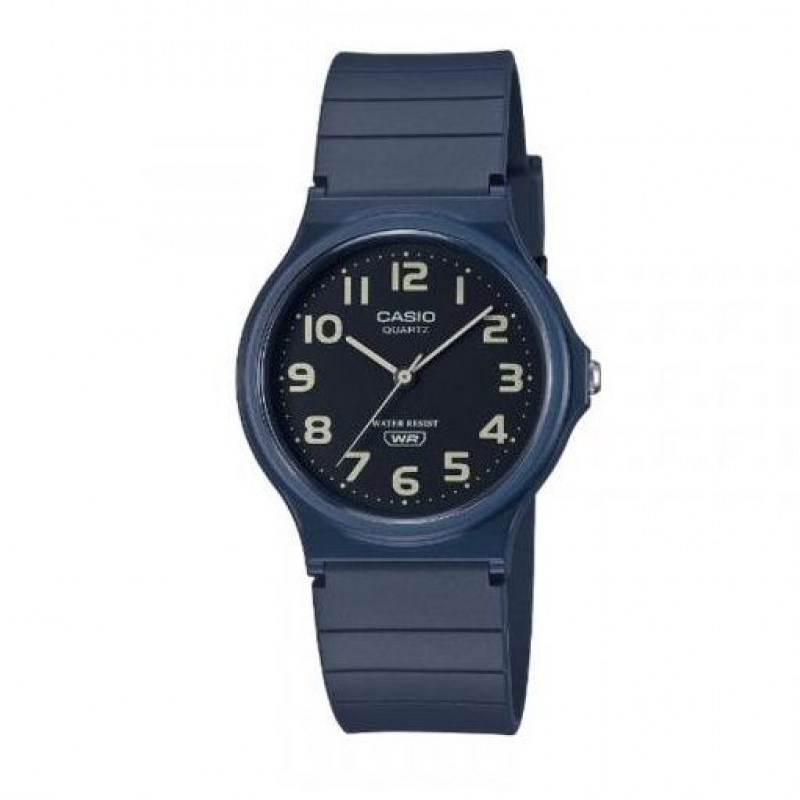 Casio – Bleu – Cadran noir – Classique en silicone – Étanche « Unisexe » – MQ-24UC-2BDF