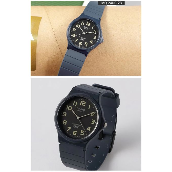 Casio – Bleu – Cadran noir – Classique en silicone – Étanche « Unisexe » – MQ-24UC-2BDF