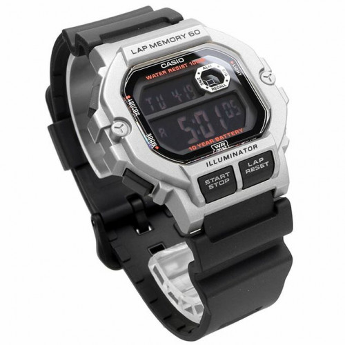 Casio – Boîtier gris – Chiffres blancs sur fond noir – Résistance à l'eau 100 m – WS-1400H-1BVDF Casio – Boîtier gris – Chiffres blancs sur fond noir – Résistance à l'eau 100 m – WS-1400H-1BVDF