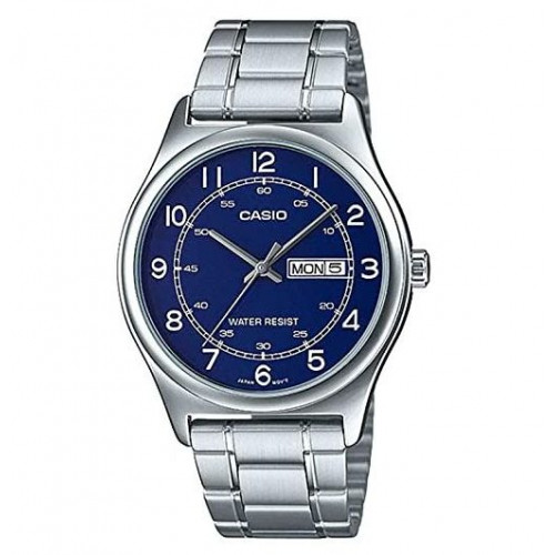 Casio – Homme – Cadran bleu – Dateur « jour/mois » – Acier inoxydable – MTP-V006D-2BUDF Casio – Homme – Cadran bleu – Dateur « jour/mois » – Acier inoxydable – MTP-V006D-2BUDF