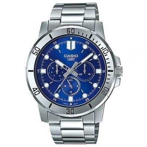 Casio – Montre Homme cadran bleu – Bracelet en acier inoxydable – MTP-VD300D-2EUDF