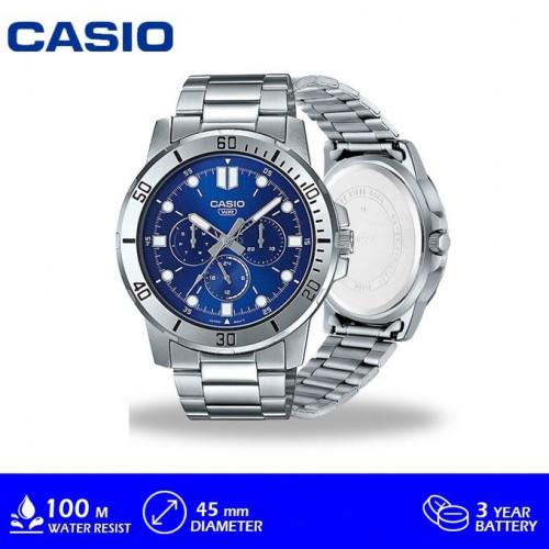 Casio – Montre Homme cadran bleu – Bracelet en acier inoxydable – MTP-VD300D-2EUDF Casio – Montre Homme cadran bleu – Bracelet en acier inoxydable – MTP-VD300D-2EUDF
