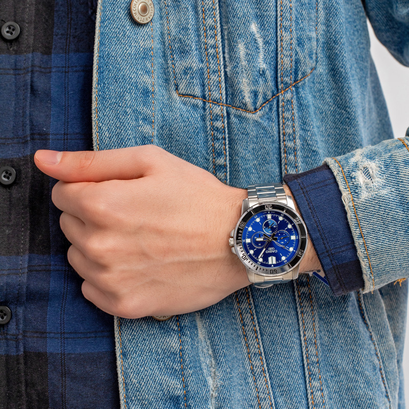 Casio – Montre Homme cadran bleu – Bracelet en acier inoxydable – MTP-VD300D-2EUDF