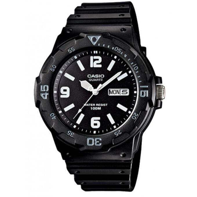 Casio – Dateur à 3h – Résistance à l’eau 100 mètres – MRW-200H-1B2VDF