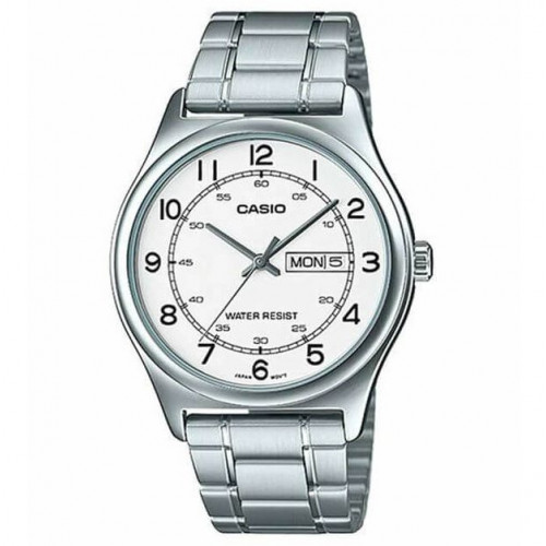 Casio – Homme – Cadran blanc – Dateur « mois/jour » – Acier inoxydable – MTP-V006D-7B2UDF Casio – Homme – Cadran blanc – Dateur « mois/jour » – Acier inoxydable – MTP-V006D-7B2UDF