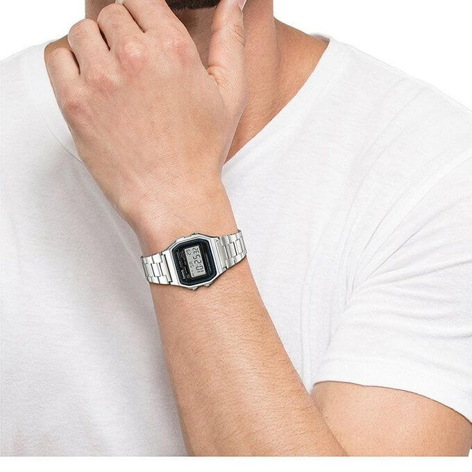 Casio – Vintage Collection – Numérique – Bracelet en acier inoxydable – A158WA-1DF