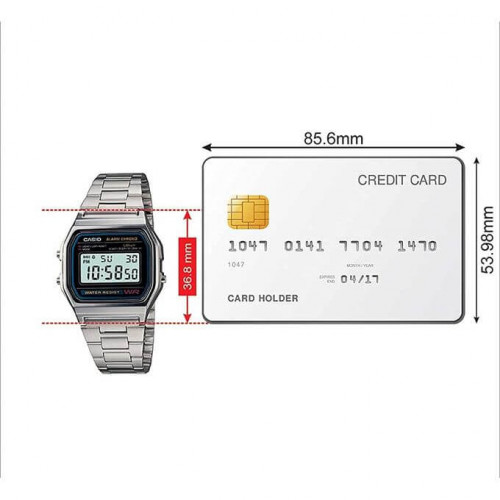 Casio – Vintage Collection – Numérique – Bracelet en acier inoxydable – A158WA-1DF Casio – Vintage Collection – Numérique – Bracelet en acier inoxydable – A158WA-1DF