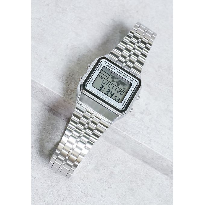Casio – Homme – Vintage argenté – Bracelet en acier inoxydable – A500WA-7DF