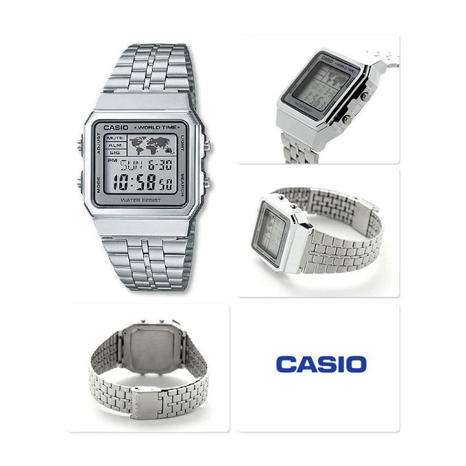 Casio – Homme – Vintage argenté – Bracelet en acier inoxydable – A500WA-7DF