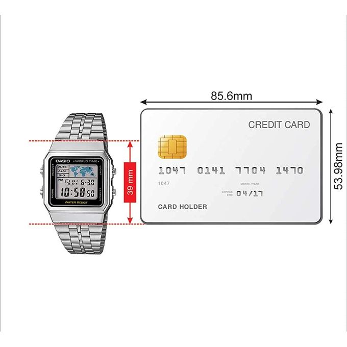 Casio – Homme – Vintage argenté – Bracelet en acier inoxydable – A500WA-7DF