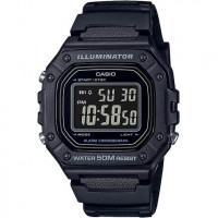 Casio – Montre en résine noire – Cadran noir – Un design numérique sportif – W-218H-1BVDF