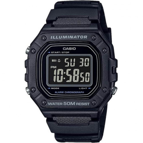 Casio – Montre en résine noire – Cadran noir – Un design numérique sportif – W-218H-1BVDF Casio – Montre en résine noire – Cadran noir – Un design numérique sportif – W-218H-1BVDF