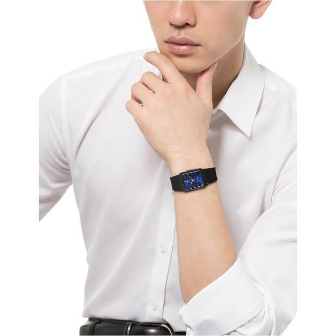 Casio – Cadran bleu – Rectangulaire classique – Étanche & bracelet en résine – MQ-38-2A