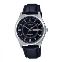 Casio – Montre analogique classique – Bracelet en cuir noir – Dateur jour/mois – MTP-V006L-1C