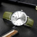 Casio – Bracelet en cuir vert – Cadran argenté – Boîtier extra plat – MTP-VT01L-3B Casio – Bracelet en cuir vert – Cadran argenté – Boîtier extra plat – MTP-VT01L-3B