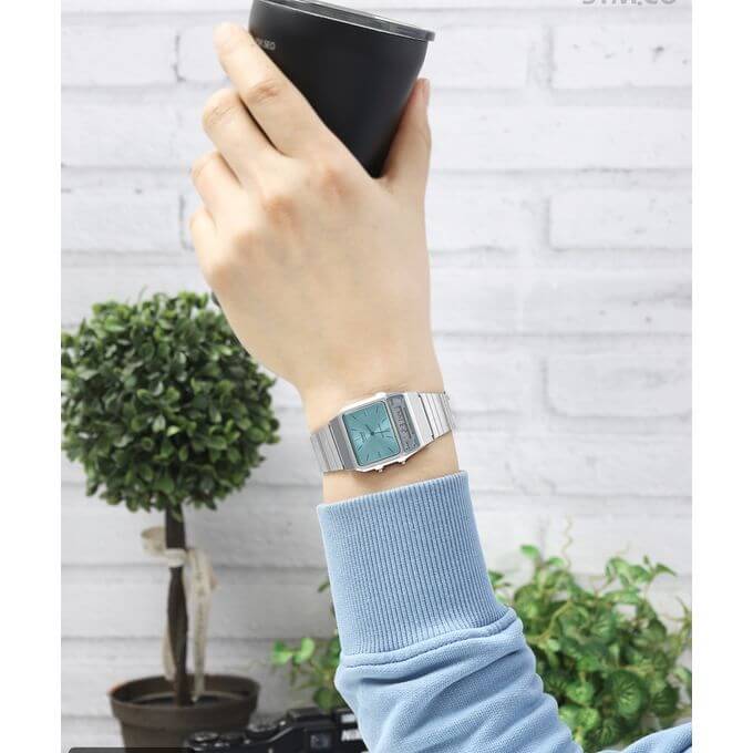 Casio – Style rétro et élégant – Vintage Collection – Style des années 80 – Double montres – AQ-800EC-2ADF