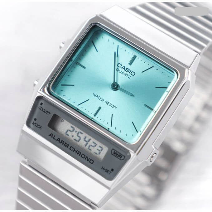 Casio – Style rétro et élégant – Vintage Collection – Style des années 80 – Double montres – AQ-800EC-2ADF