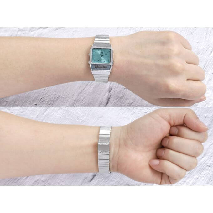 Casio – Style rétro et élégant – Vintage Collection – Style des années 80 – Double montres – AQ-800EC-2ADF