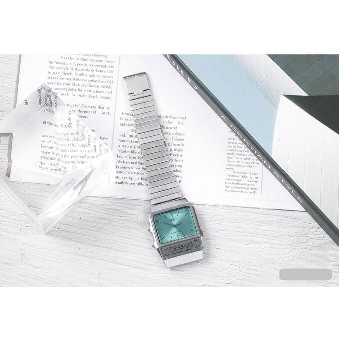 Casio – Style rétro et élégant – Vintage Collection – Style des années 80 – Double montres – AQ-800EC-2ADF