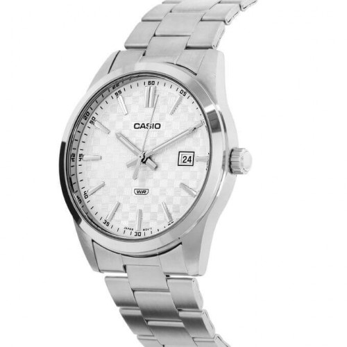 Casio – Cadran blanc avec dateur – Bracelet en acier inoxydable – MTP-VD03D-7AUDF Casio – Cadran blanc avec dateur – Bracelet en acier inoxydable – MTP-VD03D-7AUDF