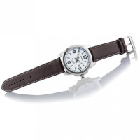 Casio – Montre homme – Bracelet cuir marron – Cadran blanc – MTP-1314L-7A