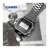 Casio – Noir – Digitale – Vintage Collection – Bracelet en acier inoxydable – A168WGG-1ADF