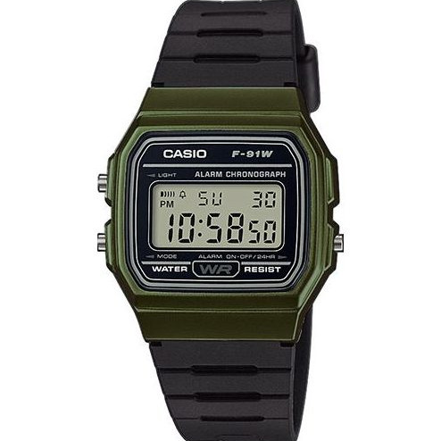 Casio – Montre Digital homme – bracelet caoutchouc noir – F-91WM-3ADF