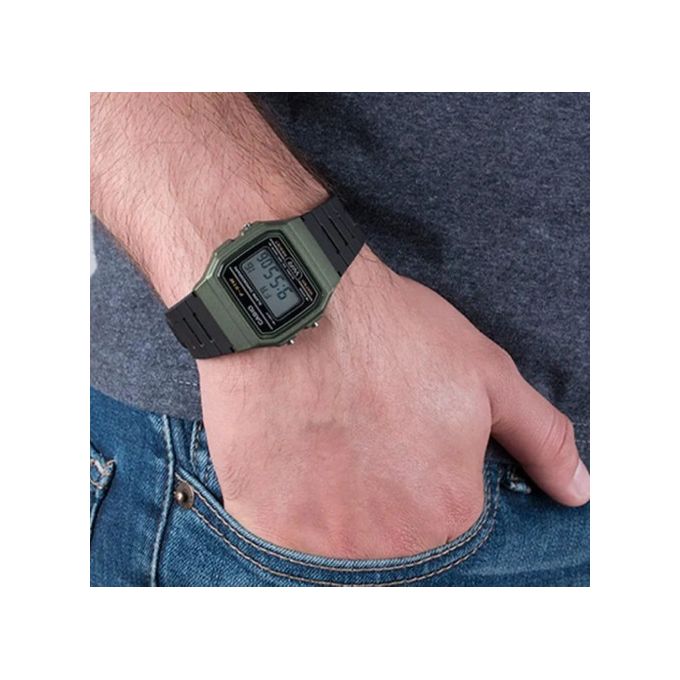 Casio – Montre Digital homme – bracelet caoutchouc noir – F-91WM-3ADF