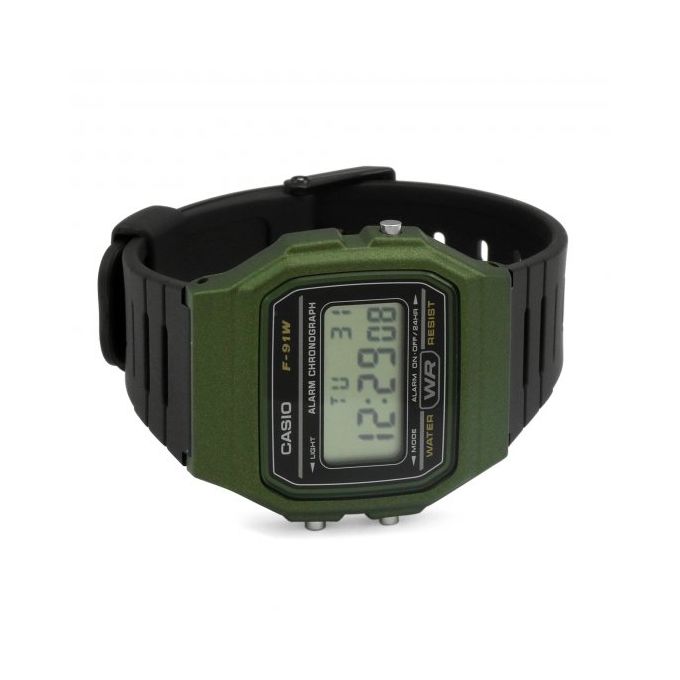 Casio – Montre Digital homme – bracelet caoutchouc noir – F-91WM-3ADF
