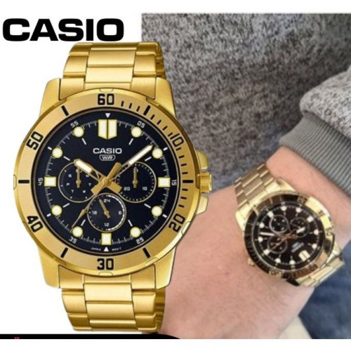 Casio – Montre homme bracelet en acier inoxydable dorée – MTP-VD300G-1EUDF Casio – Montre homme bracelet en acier inoxydable dorée – MTP-VD300G-1EUDF