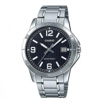 Casio – Cadran noir – Dateur – Bracelet acier inoxydable – MTP-V004D-1B2UD