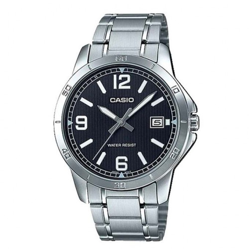 Casio – Cadran noir – Dateur – Bracelet acier inoxydable – MTP-V004D-1B2UD Casio – Cadran noir – Dateur – Bracelet acier inoxydable – MTP-V004D-1B2UD