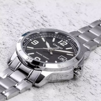 Casio – Cadran noir – Dateur – Bracelet acier inoxydable – MTP-V004D-1B2UD