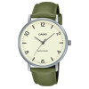 Casio – Montre classique en bracelet cuir vert pour hommes – Index chiffres facile – MTP-VT03L-7B