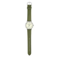Casio – Montre classique en bracelet cuir vert pour hommes – Index chiffres facile – MTP-VT03L-7B