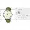 Casio – Montre classique en bracelet cuir vert pour hommes – Index chiffres facile – MTP-VT03L-7B