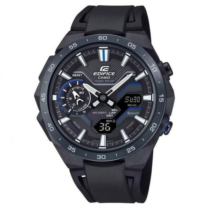 Casio – Synchronisation avec votre smartphone via Bluetooth® – Solaire – Bracelet en résine noir – BCE-2200PB-1A