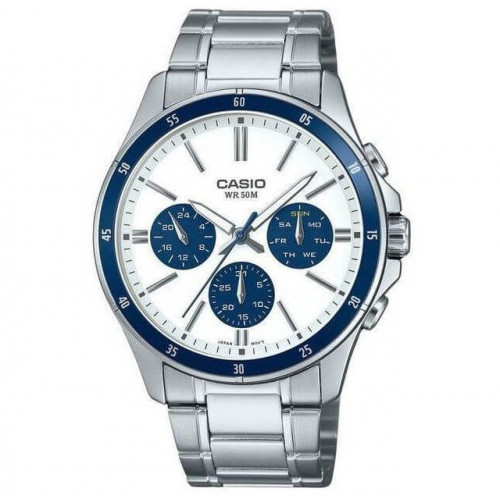 Casio – Design cool et sportif pour hommes – Cadran blanc & étanche 50 m – Tout en acier inoxydable – MTP-1374D-7A2V Casio – Design cool et sportif pour hommes – Cadran blanc & étanche 50 m – Tout en acier inoxydable – MTP-1374D-7A2V