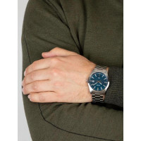 Casio – Montre fond bleu avec dateur pour hommes – Bracelet en acier inoxydable – MTP-VD03D-2A2