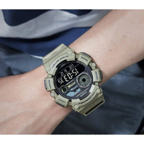 Casio – Montre sport en résine verte, autonomie pile 10 ans & indicateurs de phase lunaire – WS-1500H-5BV Casio – Montre sport en résine verte, autonomie pile 10 ans & indicateurs de phase lunaire – WS-1500H-5BV