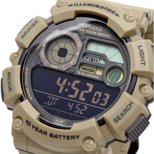 Casio – Montre sport en résine verte, autonomie pile 10 ans & indicateurs de phase lunaire – WS-1500H-5BV Casio – Montre sport en résine verte, autonomie pile 10 ans & indicateurs de phase lunaire – WS-1500H-5BV