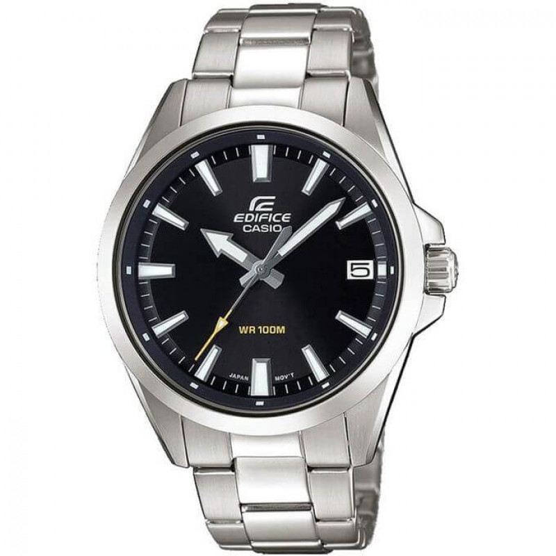 Casio – Montre pour hommes cadran noir – WR 100 mètres – Bracelet en inoxydable – EFV-100D-1AV