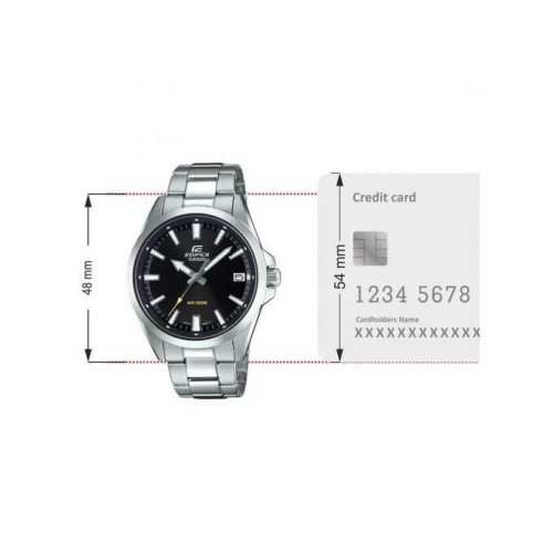 Casio – Montre pour hommes cadran noir – WR 100 mètres – Bracelet en inoxydable – EFV-100D-1AV Casio – Montre pour hommes cadran noir – WR 100 mètres – Bracelet en inoxydable – EFV-100D-1AV