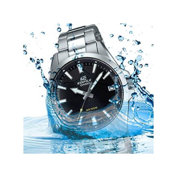 Casio – Montre pour hommes cadran noir – WR 100 mètres – Bracelet en inoxydable – EFV-100D-1AV